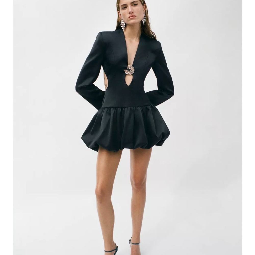 Zara Black Mini Dress with Keyhole Detail